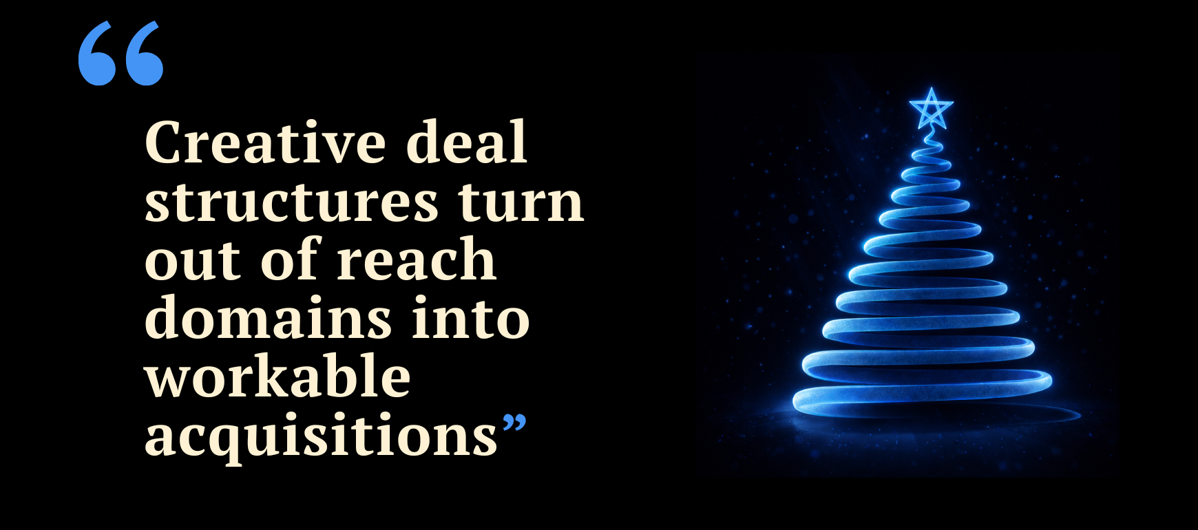 Who Stole Christmas.com? Not Cash. Creative Deal Structure Did.